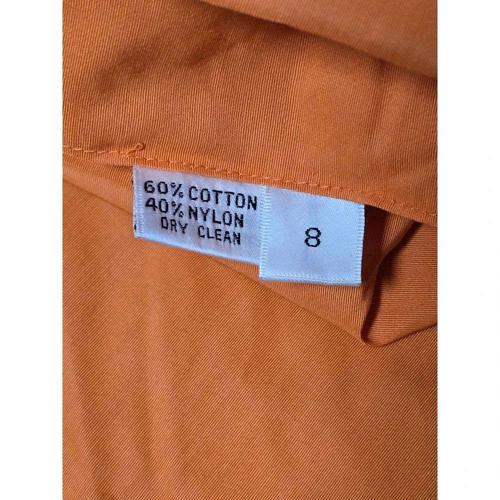 Calvin Klein Classics  Women 8 Orange Excellent Vintage Open Front‎ Flared (A)